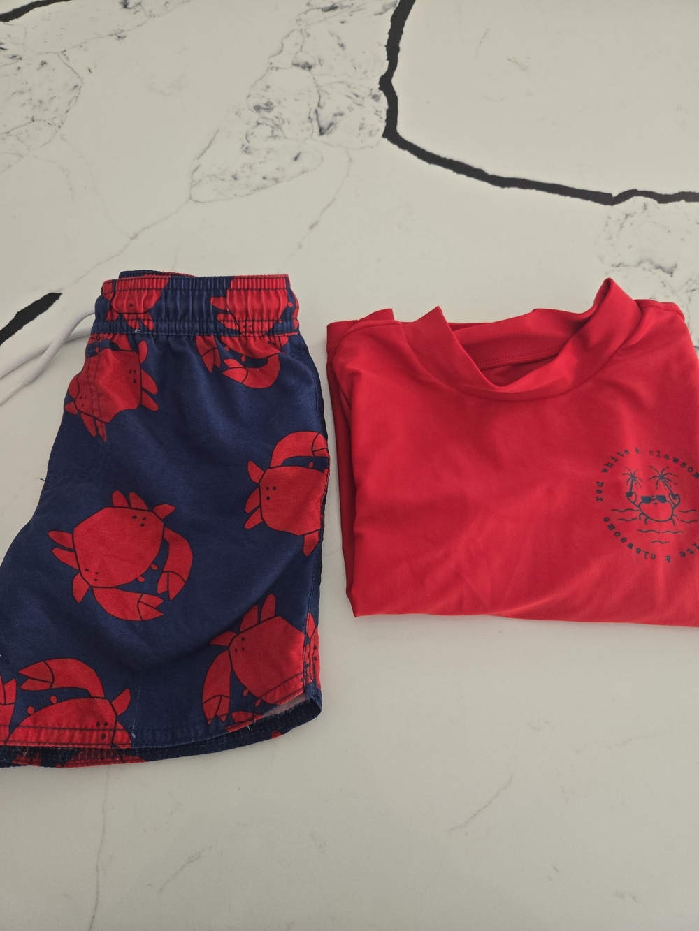 Carter's Bright Red Kids Swim Rash Guard Size 4T